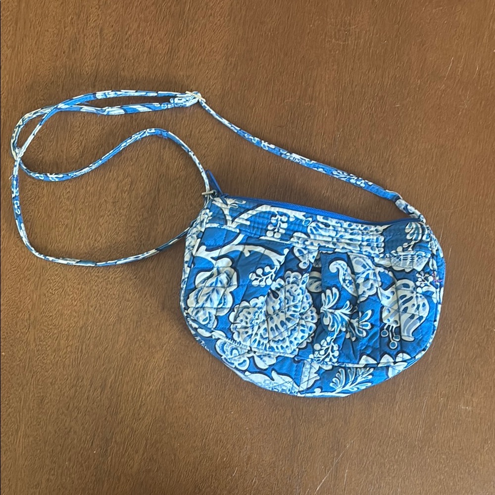 Vera Bradley Blue and White Paisley Crossbody Bag